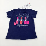 **NEW** 'My Precious' Lipsticks Navy T-Shirt - Girls 12-18 Months