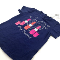 **NEW** 'My Precious' Lipsticks Navy T-Shirt - Girls 12-18 Months