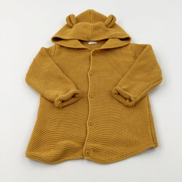 Mustard Yellow Knitted Hoodie - Boys 18-24 Months