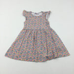 Rainbows & Hearts Grey Jersey Dress - Girls 6-7 Years