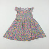 Rainbows & Hearts Grey Jersey Dress - Girls 6-7 Years