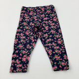 Flowers Colourful Navy Leggings - Girls 18-24 Months