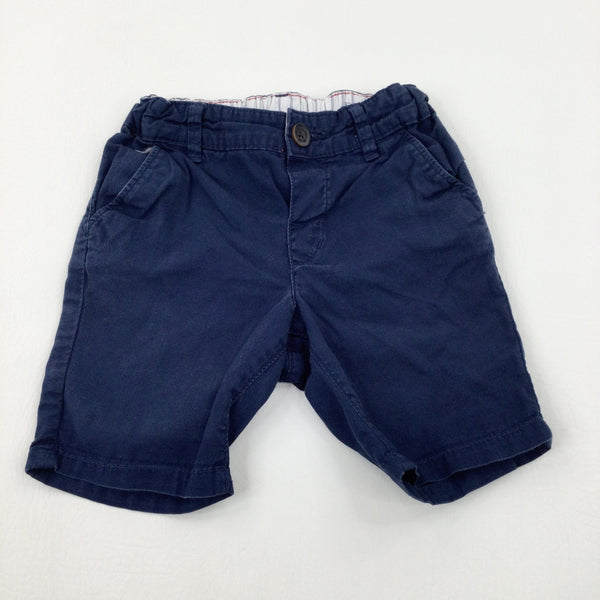 Navy Shorts With Adjustable Waist - Boys 18-24 Months