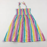 Colourful Striped Jersey Dress - Girls 6-7 Years