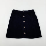 Black Cord Skirt With Adjustable Waist - Girls 7-8 Years