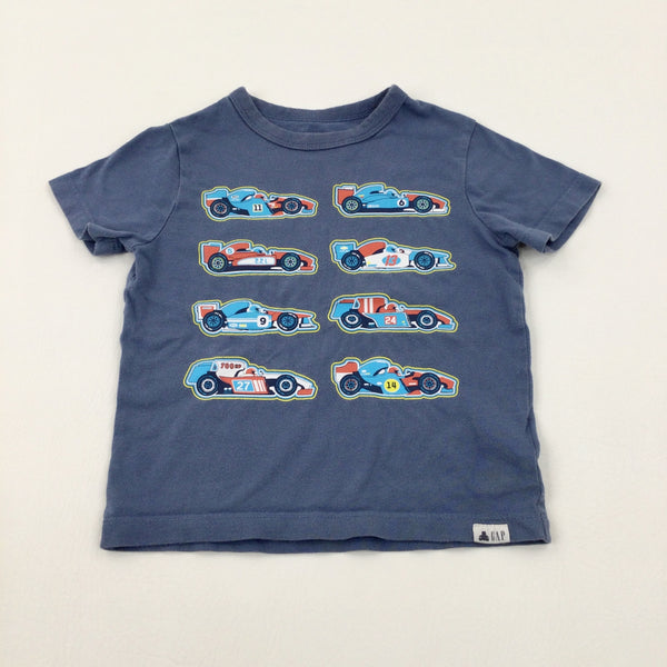 Colourful Racing Cars Blue T-Shirt - Boys 18-24 Months