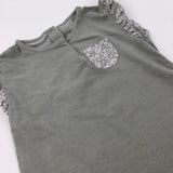 Flowers Khaki T-Shirt - Girls 18-24 Months