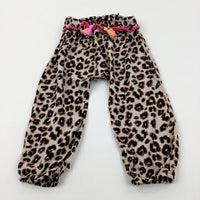 Animal Print Tan Lightweight Trousers - Girls 18-24 Months