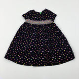 Patterned Embroidered Black Dress - Girls 18-24 Months