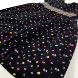 Patterned Embroidered Black Dress - Girls 18-24 Months