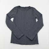 Charcoal Grey Long Sleeve Top - Girls 7-8 Years