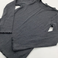 Charcoal Grey Long Sleeve Top - Girls 7-8 Years