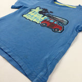 'Surf Shack' Palm Trees Blue T-Shirt - Boys 2-3 Years