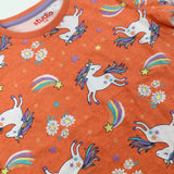 Unicorns Orange T-Shirt - Girls 7-8 Years