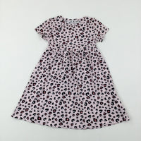 Animal Print Pink Dress - Girls 8-9 Years