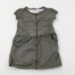 Khaki Zip Through Dress - Girls 2-3 Years