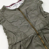 Khaki Zip Through Dress - Girls 2-3 Years