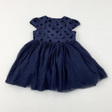 Spotty Navy Party Dress - Girls 2-3 Years