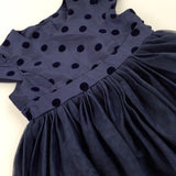 Spotty Navy Party Dress - Girls 2-3 Years