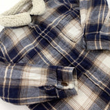 Navy & Beige Checked Fleece Lined Jacket - Boys 12-18 Months