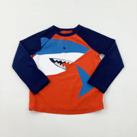 Shark Orange & Navy Beach Top - Boys 2-3 Years