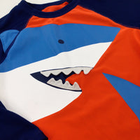 Shark Orange & Navy Beach Top - Boys 2-3 Years