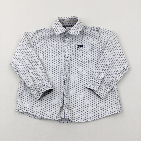 Spotty White Long Sleeve Shirt - Boys 2-3 Years