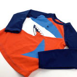 Shark Orange & Navy Beach Top - Boys 2-3 Years