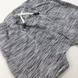 Charcoal Grey & White Striped Jersey Shorts - Boys 12-18 Months