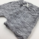 Charcoal Grey & White Striped Jersey Shorts - Boys 12-18 Months