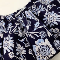 Flowers Navy Skirt - Girls 2-3 Years