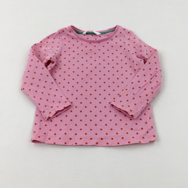 Spotty Pink Long Sleve Top - Girls 2-3 Years