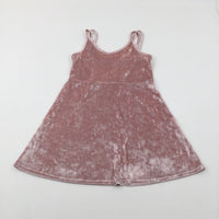 Light Pink Velour Dress - Girls 9-10 Years