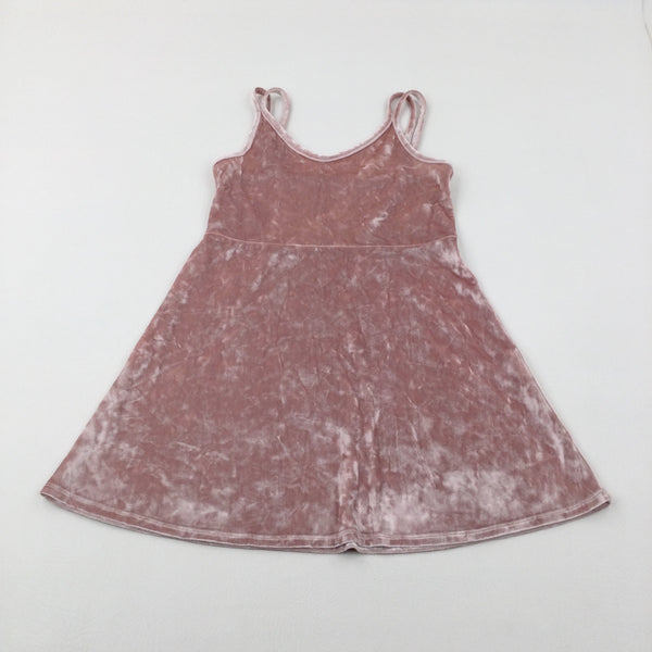 Light Pink Velour Dress - Girls 9-10 Years