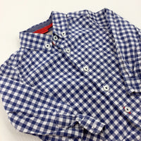 Navy Checked Long Sleeve Shirt - Boys 12-18 Months