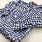 Navy Checked Long Sleeve Shirt - Boys 12-18 Months