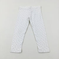 Spotty White Leggings - Girls 2-3 Years