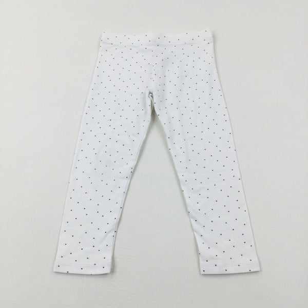 Spotty White Leggings - Girls 2-3 Years