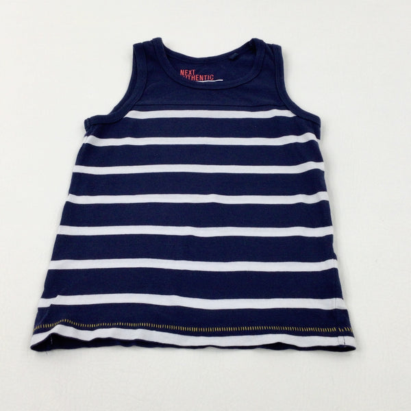 Navy Striped Vest Top - Boys 3-4 Years