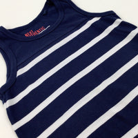 Navy Striped Vest Top - Boys 3-4 Years