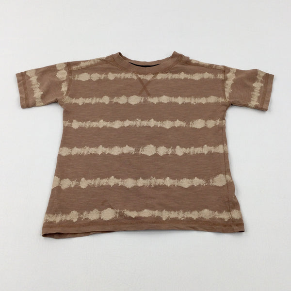 Tan Striped T-Shirt - Boys 3-4 Years