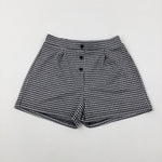 Black & White Checked Shorts - Girls 9-10 Years