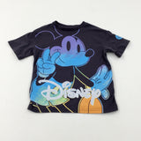 'Disney' Mickey Mouse Colourful Charcoal Grey T-Shirt - Boys 3-4 Years