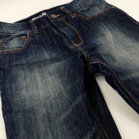 Dark Blue Denim Jeans With Adjustable Waist - Boys 10-11 Years