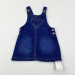 **NEW** Mid Blue Denim Dungaree Dress - Girls 2-3 Years