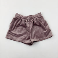 Pale Pink Smart Velour Shorts - Girls 2-3 Years