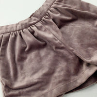 Pale Pink Smart Velour Shorts - Girls 2-3 Years