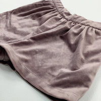 Pale Pink Smart Velour Shorts - Girls 2-3 Years