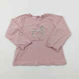 'Natural Magic' Swan Pink Long Sleeve Top - Girls 2-3 Years