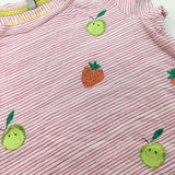 Fruits Glittery Pink Striped T-Shirt - Girls 2-3 Years